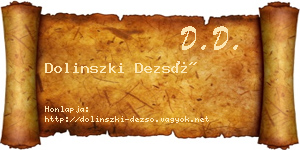Dolinszki Dezső névjegykártya